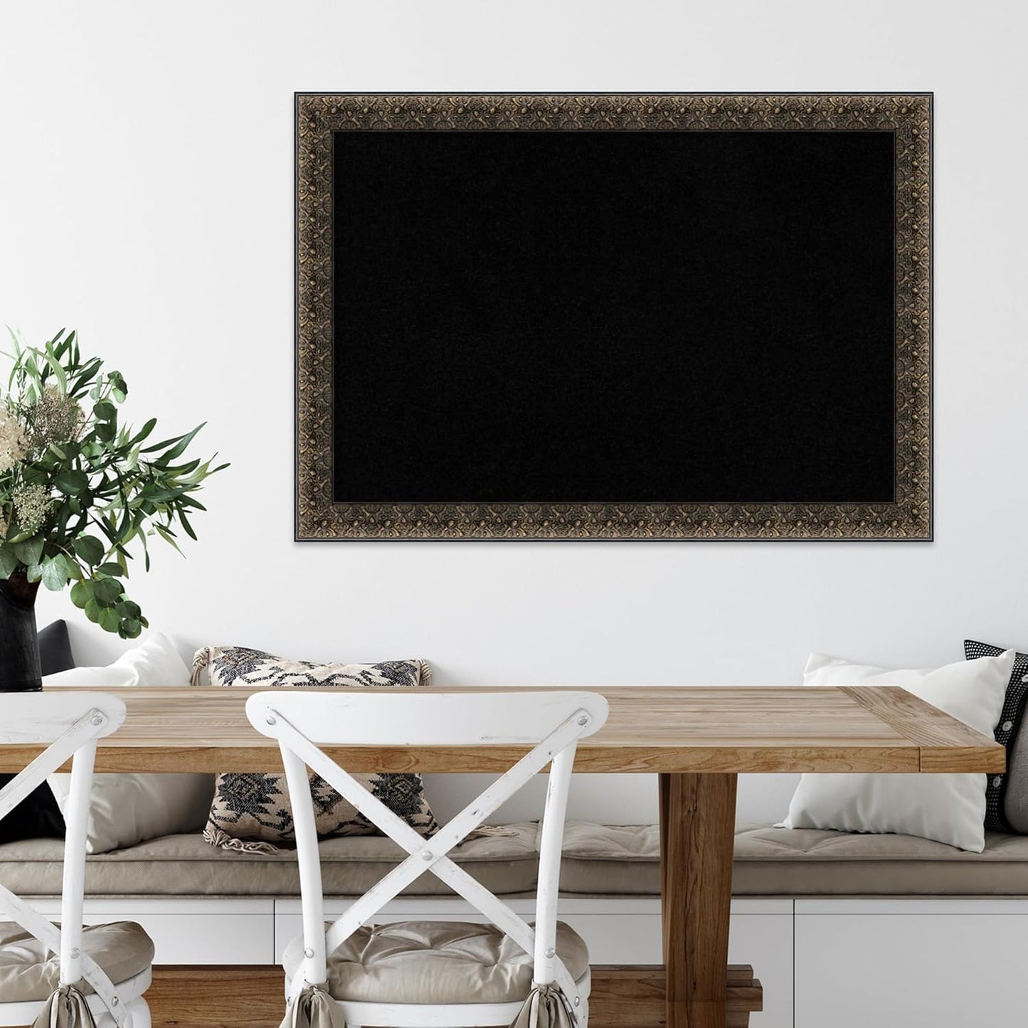 Amanti Art Black Cork Board for Wall, 29x41 Vision Board with Black Wood Frame, Large Corkboard Office Decor for Home Organization, Traditional Corkboard Pinboard to Display Items for Home