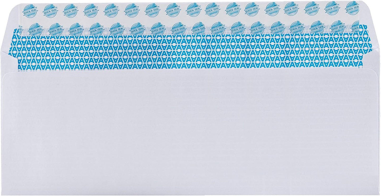 Aimoh 100#10 Custom Printed Security Tinted Self-Seal Envelopes – Personalized with Logo and Address/Return Address Imprinted - Size 4-1/8 X 9-1/2" - White - 24 LB - 100 Count (74100)