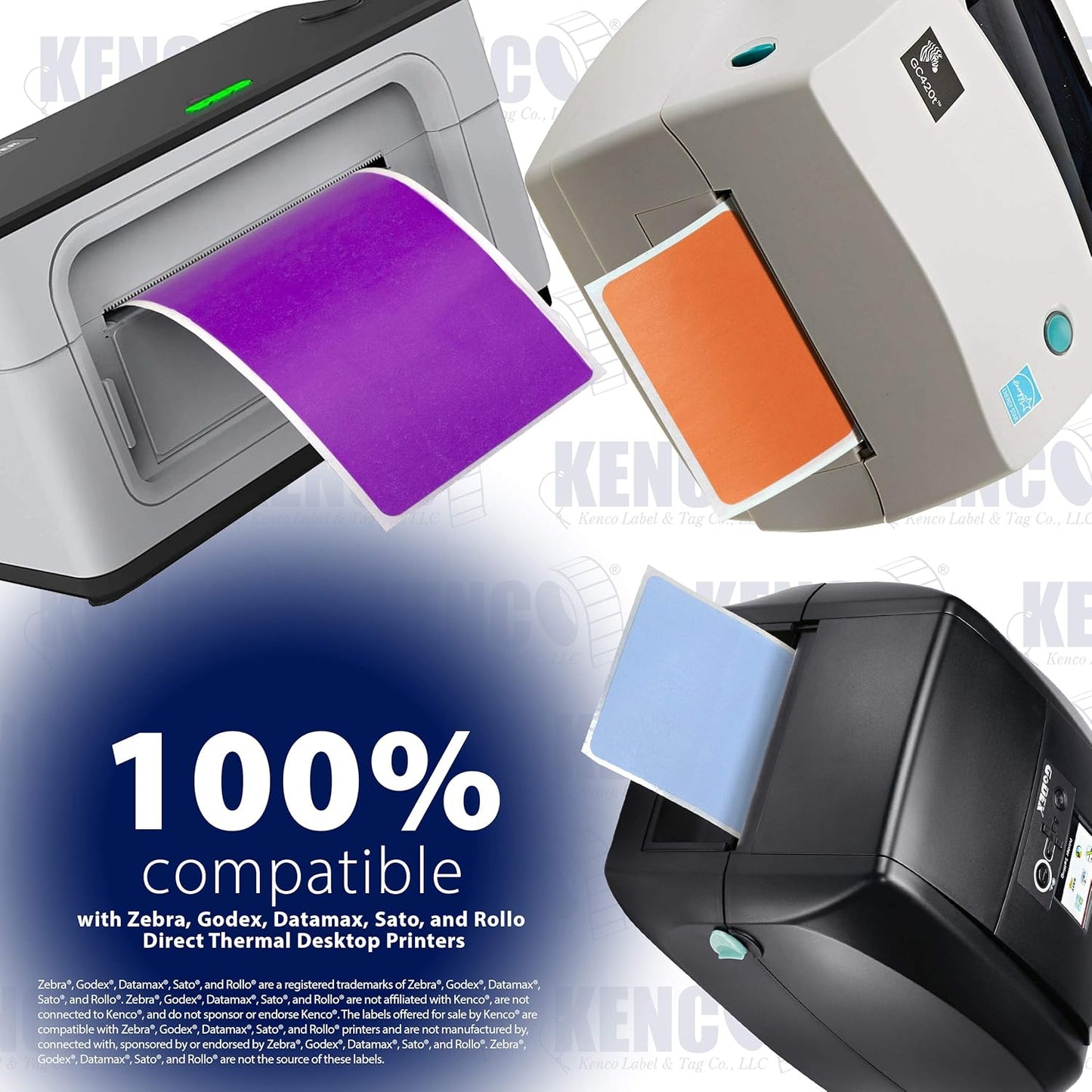 4" X 6" Direct Thermal Perforated Stickers Labels for Shipping Labels, Inventory, and Color Coding - Compatible with Zebra, Rollo, Godex and More (Blue, 24 Rolls)