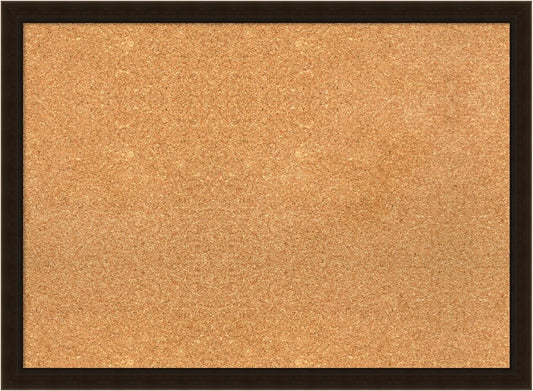 Amanti Art Natural Cork Board for Wall, 22x30 Vision Board with Brown Wood Frame, Medium Corkboard Office Decor for Home Organization, Rustic Farmhouse Corkboard Pinboard to display items for home