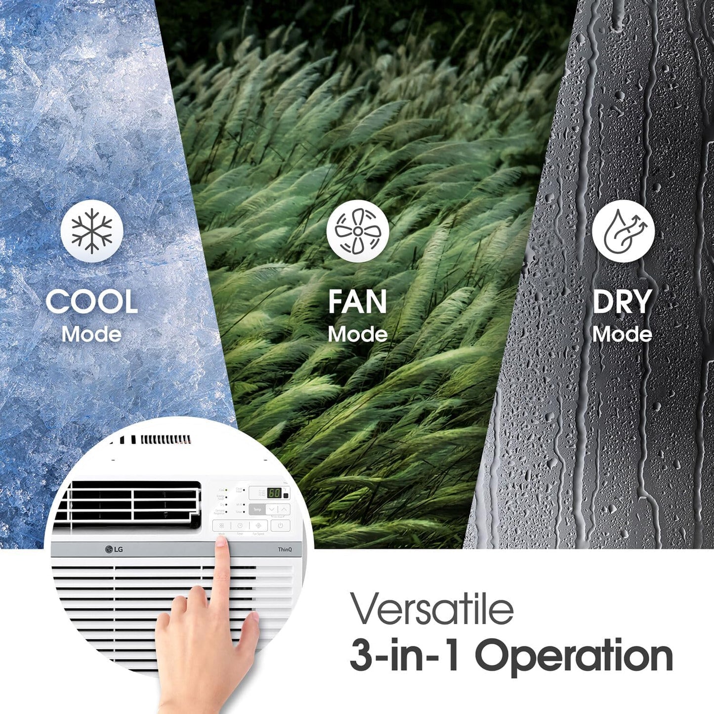 LG 10000 BTU Smart Wi-Fi Enabled, Ultra-Quite, Quick and Easy Installation Window Air Conditioner with Remote, ThinQ Technology, Washable Filter, Eco-Friendly R32 Refrigerant (White)
