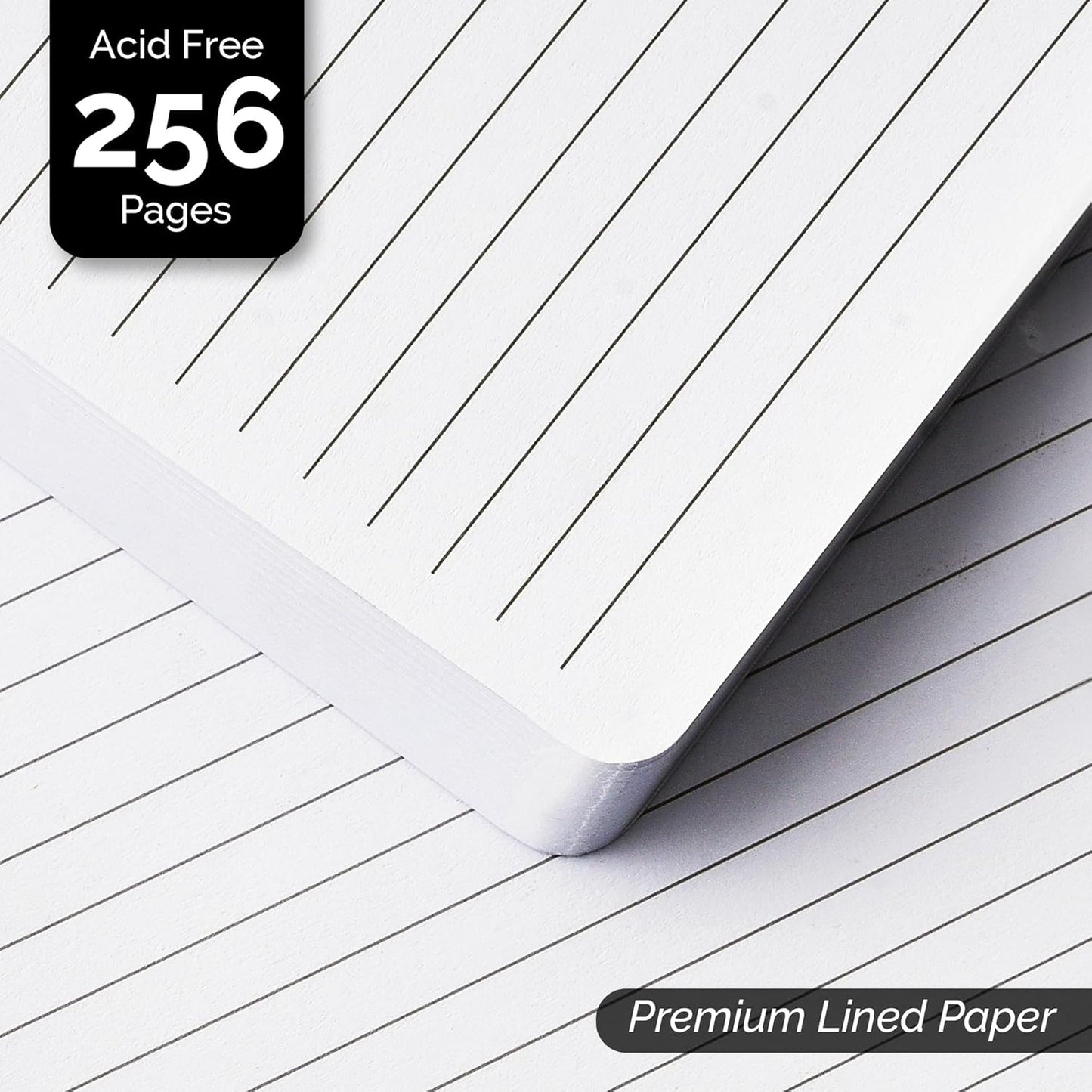 Nextnoid Hardcover Lined Journal Notebook - 120 GSM Thick Paper, Medium A5-256 Pages - Perfect For Writing, Journaling and Note-Taking (Green, Ruled)