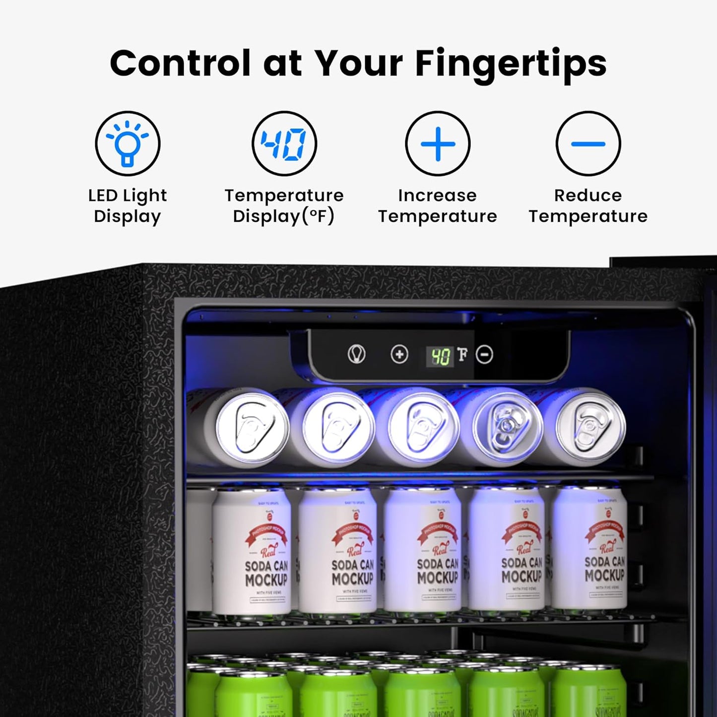 Wine Cooler, 26 Bottle 95 Can Mini Wine Fridge with Clear Glass Door for Beer Soda Water Drink, Small Wine Cellar Beverage Refrigerator for Bedroom Office Home Bar Dorm, 2.6 Cu.Ft
