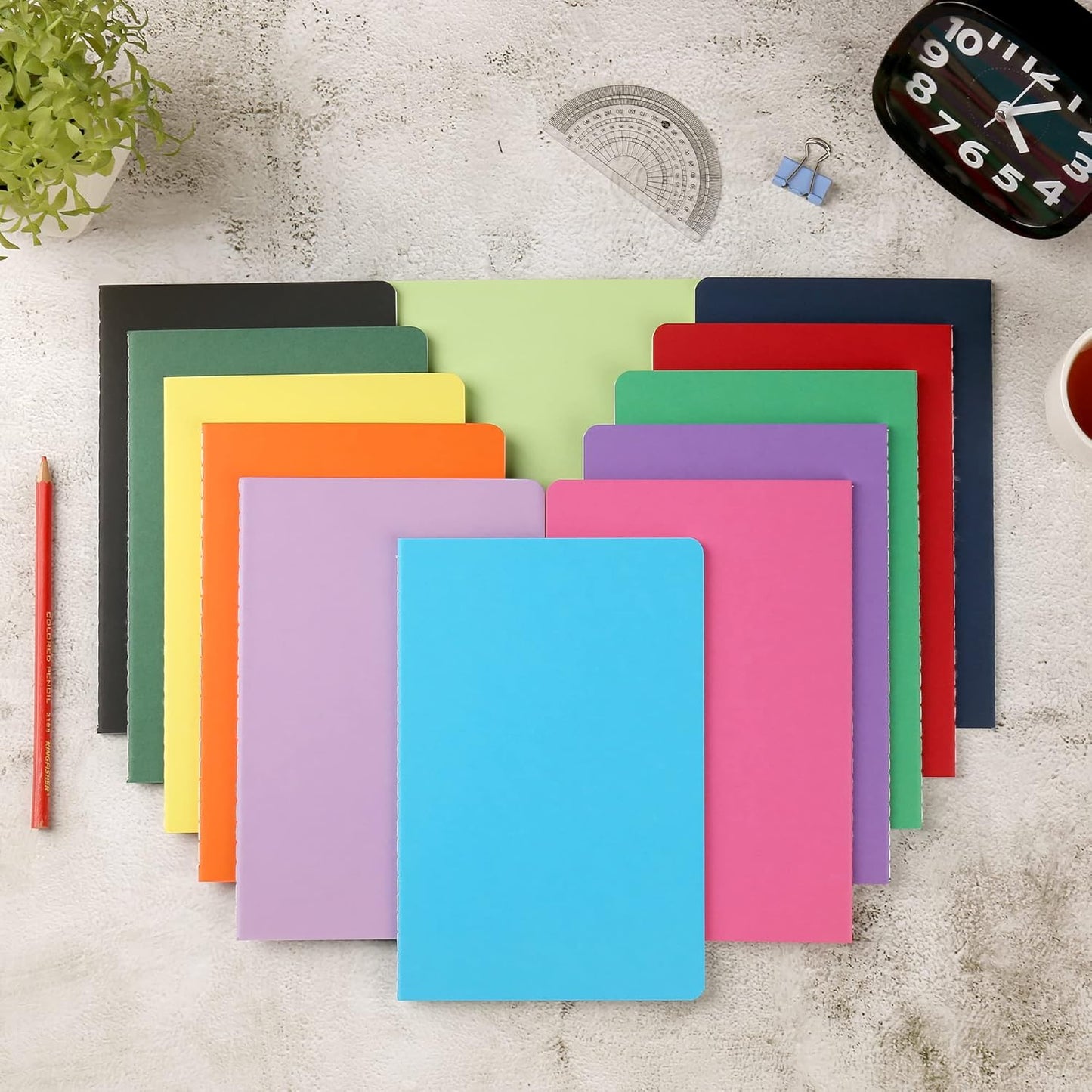 24 Pack College Ruled Notebook & Journal Bulk, Multi Cover, Line Thick Paper, A5 Size, 5.5x8.3 inch, 60 Page, Small Subject Composition Note Pad Set for Women Men Kids Traveler Student Office