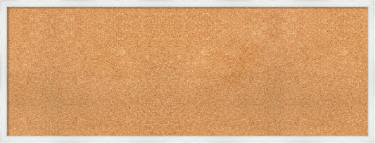 Amanti Art Natural Cork Board for Wall, 17x45 Vision Board with White Frame, Oversize Corkboard Office Decor for Home Organization, Country Rustic Corkboard Pinboard to Display Items for Home