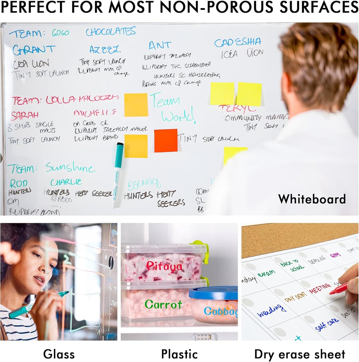 Shuttle Art Dry Erase Markers, 90 Bulk Pack 15 Colors Magnetic Whiteboard Markers with Erase, Fine Point Dry Erase Markers are Perfect for Writing on Whiteboard Mirrors Glass for School Office