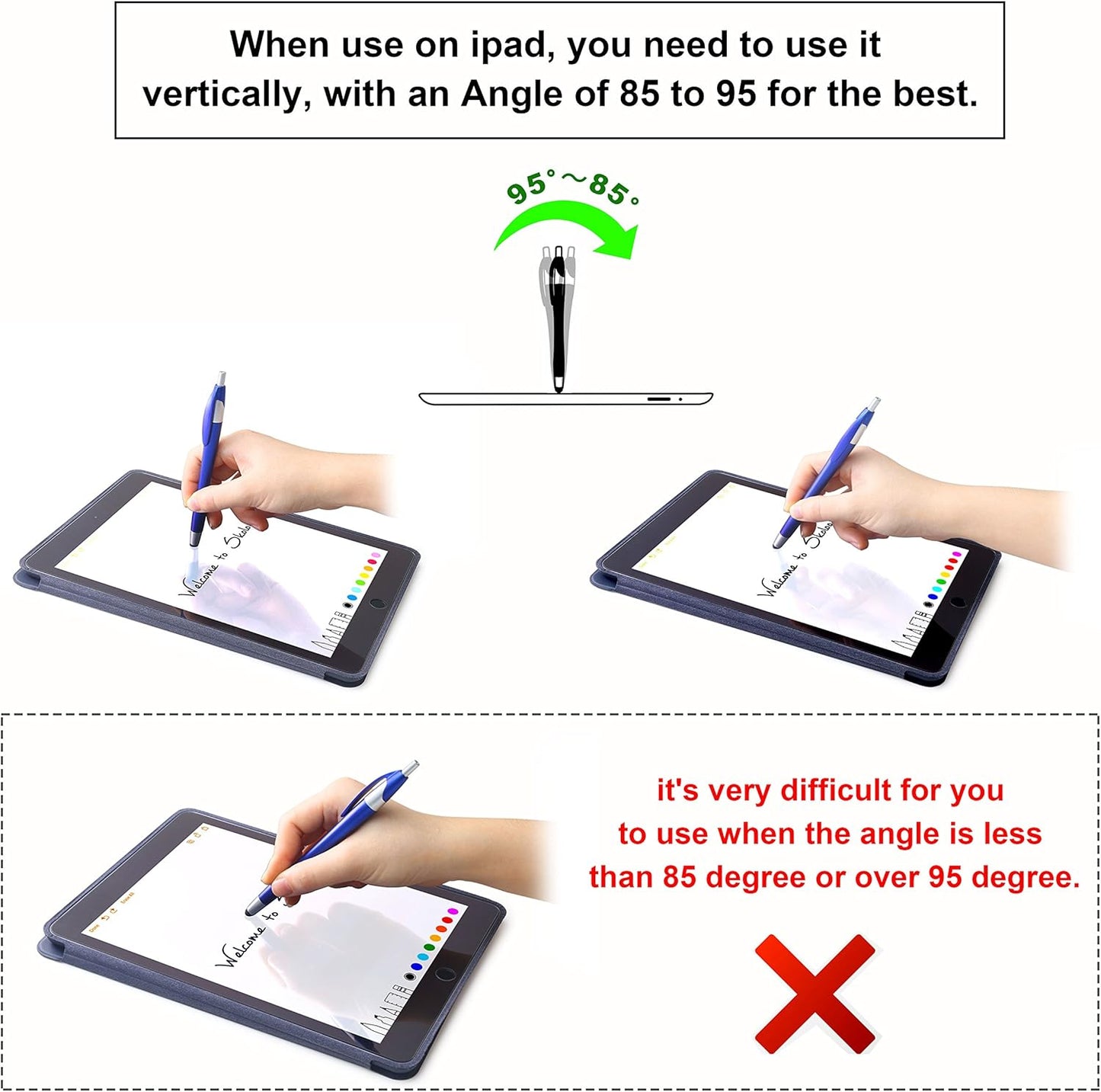 Skoloo Electronic Screen Touch Stylus,14 Pack 2 in 1 Slim Long Click Ink Stylus Ballpoint Pen For Universal Android Touch Screen Tablet Smartphone, Google Nexus, Samsung Galaxy, HTC, Multi-colored