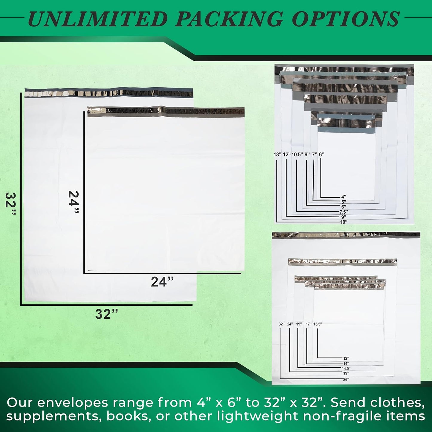 500 Pack Secure Seal White Poly Mailers - 12x15.5 Safe Shipping Bags - E-Commerce Self Sealing 2 Mil Poly Envelopes