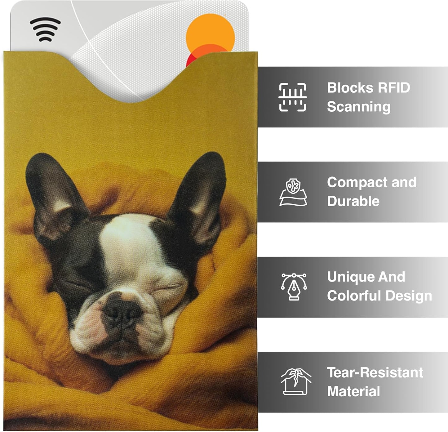 Boxiki Travel Set of 15 RFID Blocking Sleeves Best way to Protect your Cards from Electronic Theft. Durable, Lightweight, and Compact Design to fit in any Pocket or Purse. (Animals Theme)