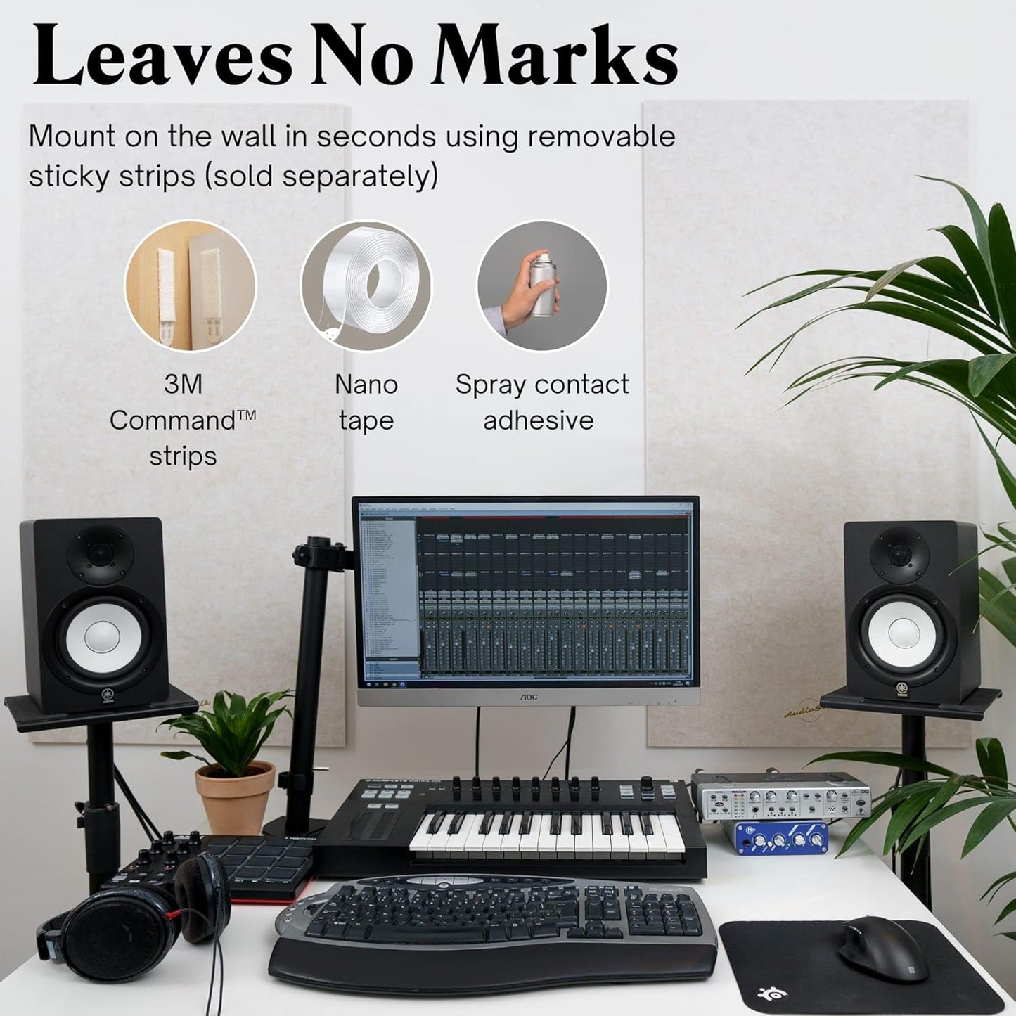 Acoustic Panels, 4 Pack ROOM KIT, Large, 46" x 23", Yellow