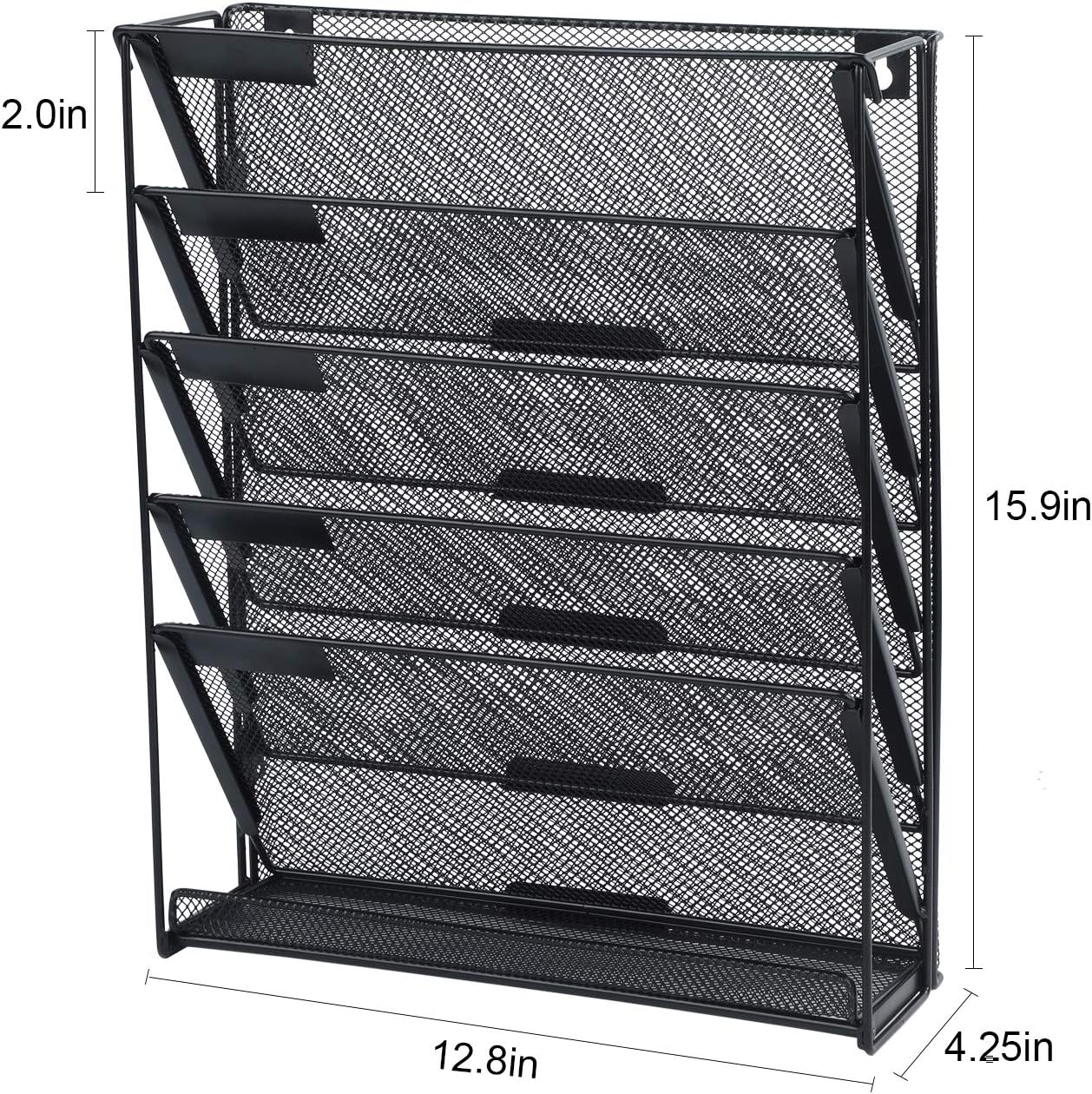 samstar Wall File Holder, 6-Tier Hanging Wall File Organizer Wall Mount Paper File Folder Mail Organizer for Office/School, 1 Pack