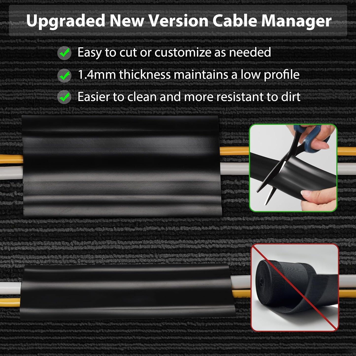 ZhiYo 8.2ft Cord Cover Floor, PVC Cord Covers for Wires on Floor, Soft Floor Cable Cover Cord Hider, Floor Cable Management Cable Protector for Commercial Office Carpet/Floors/Wall Light Brown