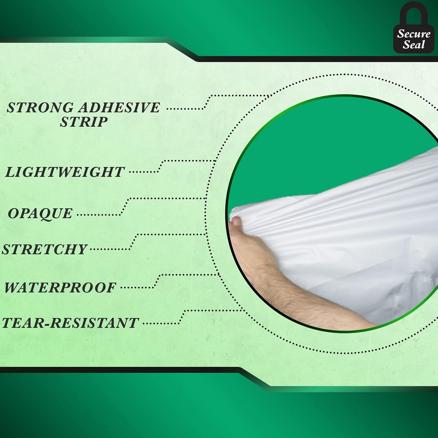 100 Pack Secure Seal White Poly Mailers Shipping Bags - Safe Shipping with 14x17 Mailers Poly Bags - E-Commerce Poly Bags for Shipping - Self Sealing 2 Mil Poly Shipping Envelopes
