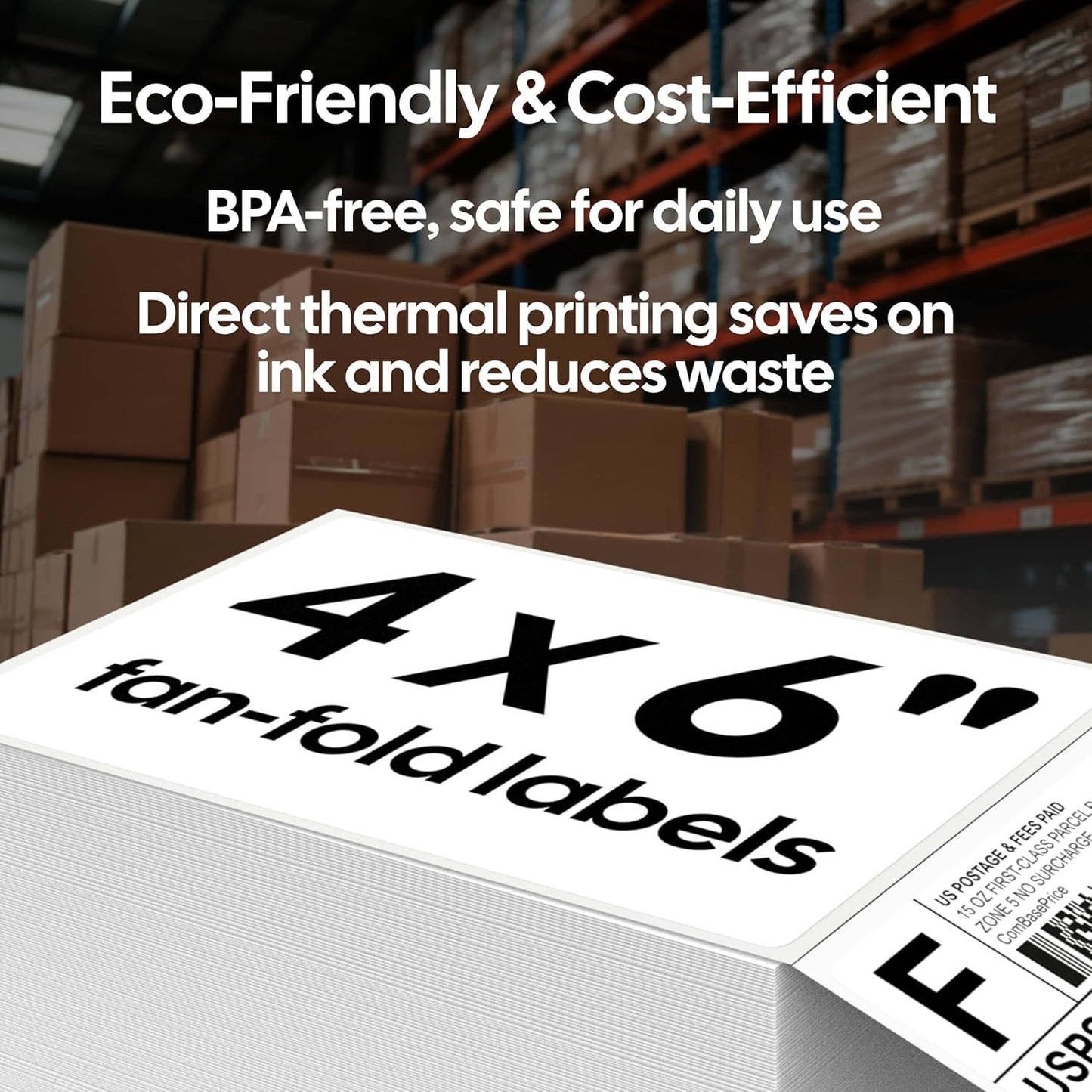 4x6 Thermal Labels, 220 Fanfold Labels, Perforated & Strong Adhesive, Compatible with Direct Thermal Printers for USPS UPS FedEx DHL Address Shipping Label