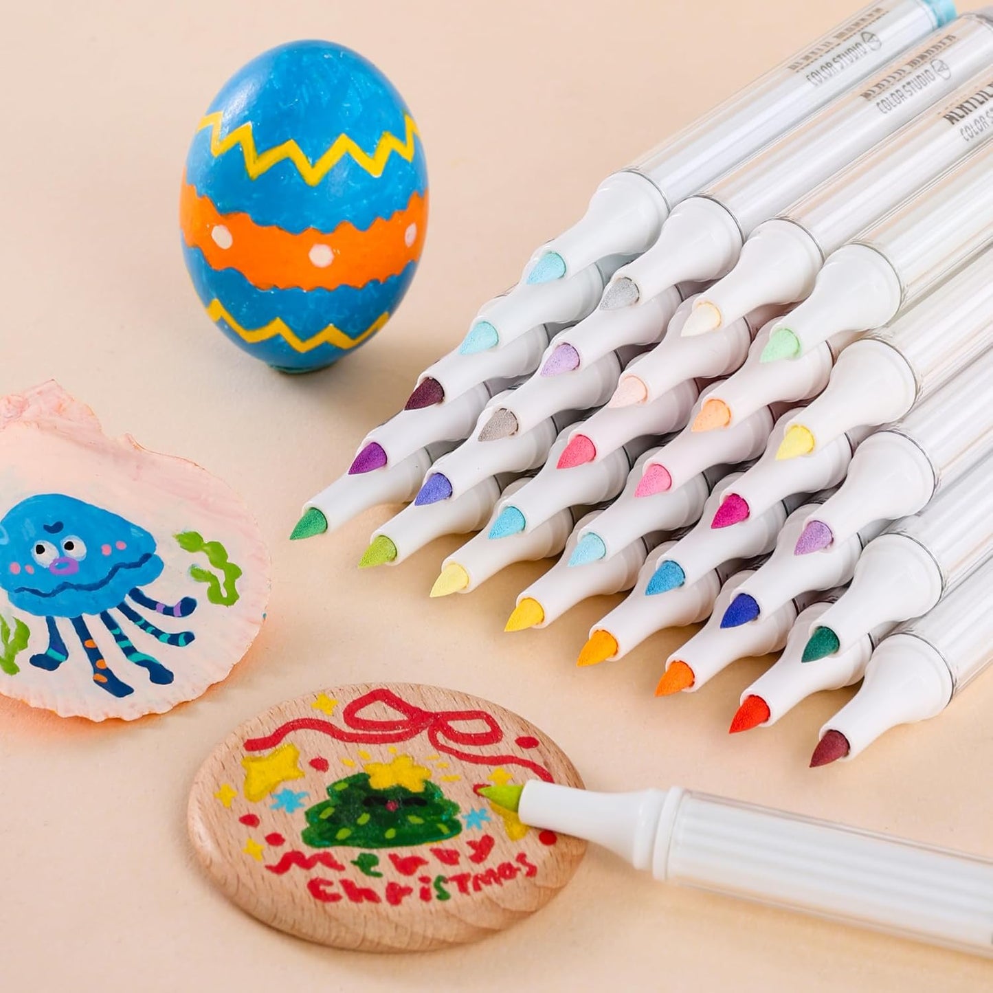 36 Colors Acrylic Paint Markers Set, Soft Brush Tip Acrylic Paint Pens Acrylic Markers for Rock, Egg, Wood, Glass, Canvas Painting, Coloring and Drawing, DIY Crafts Art Supplies