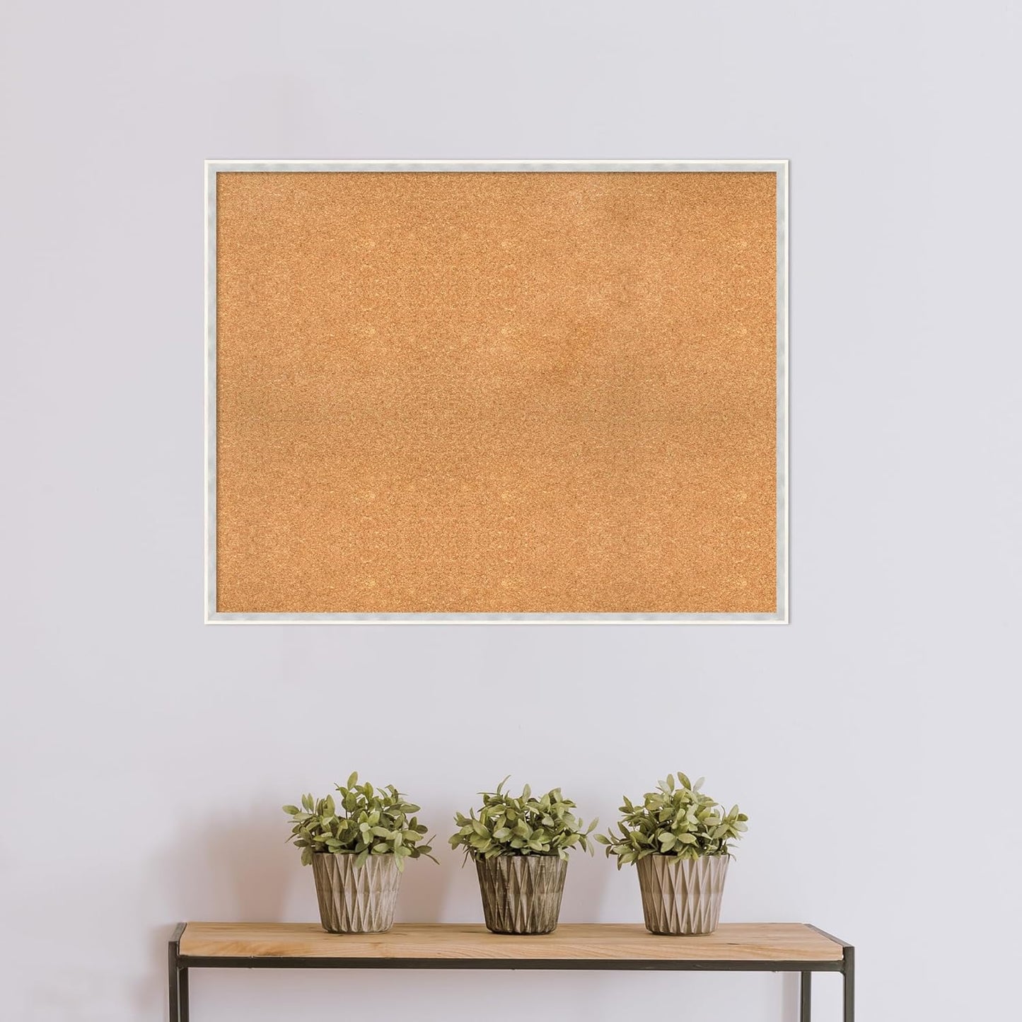 Amanti Art Natural Cork Board for Wall, 31x39 Vision Board with White Frame, X-Large Corkboard Office Decor for Home Organization, Modern Corkboard Pinboard to Display Items for Home Organization in