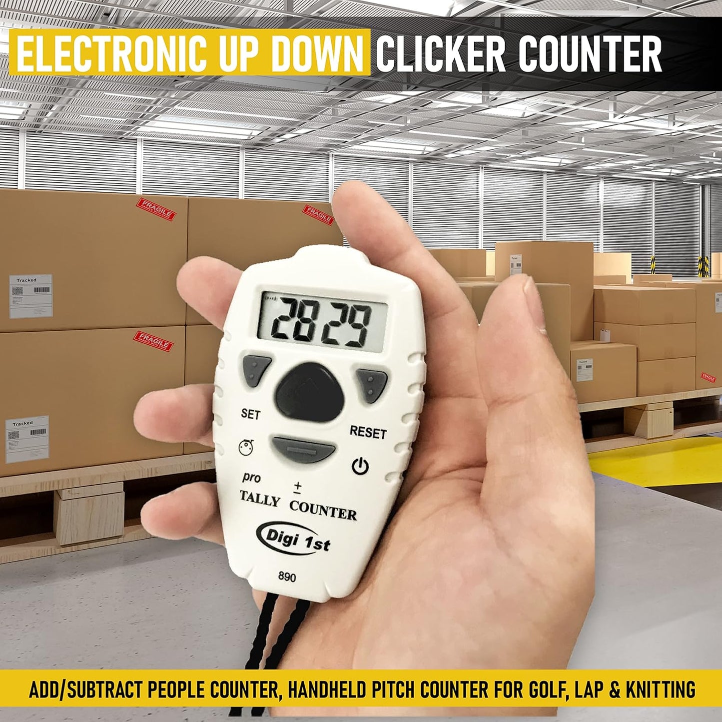 TC-890 Digital Tally Counter, Electronic Up Down Clicker, Add/Subtract People & Pitch Counter for Golf, Lap & Knitting (4-Pack)