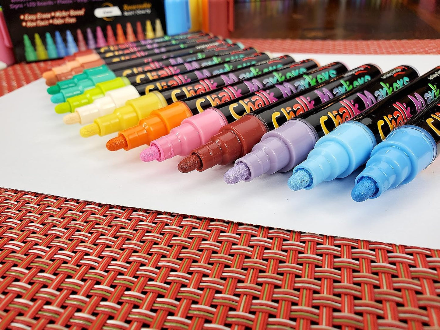 ArtShip Design 14 Vintage Colors Chalk Markers - Reversible Medium Tip Liquid Chalk Pens Wet Erasable - Menu Boards, Glass, Windows, Whiteboards, Classrooms, Mirrors, Chalkboards, Plastic, Metal