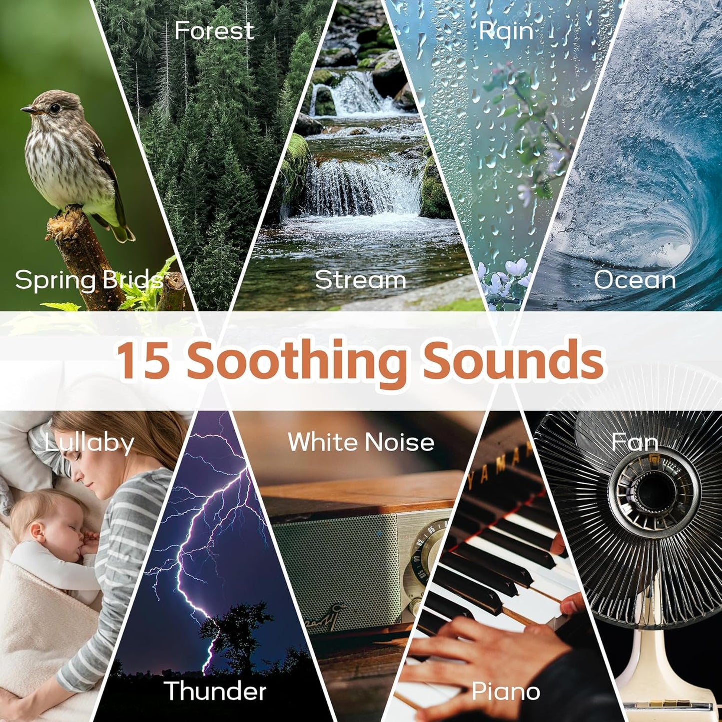 Rechargeable White Noise Machine with 3000mAh Battery - Bluetooth Sleep Sound Machines with Lullabies & Fan Sounds, Auto-Off Timer, Perfect for Office Privacy, Noise Canceling & Sleep Improvement