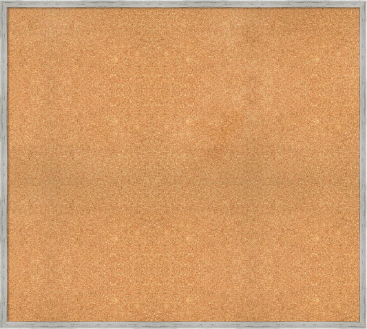 Amanti Art Natural Cork Board for Wall, 35x39 Vision Board with White Frame, Oversize Corkboard Office Decor for Home Organization, Cottage Corkboard Pinboard to Display Items for Home Organization