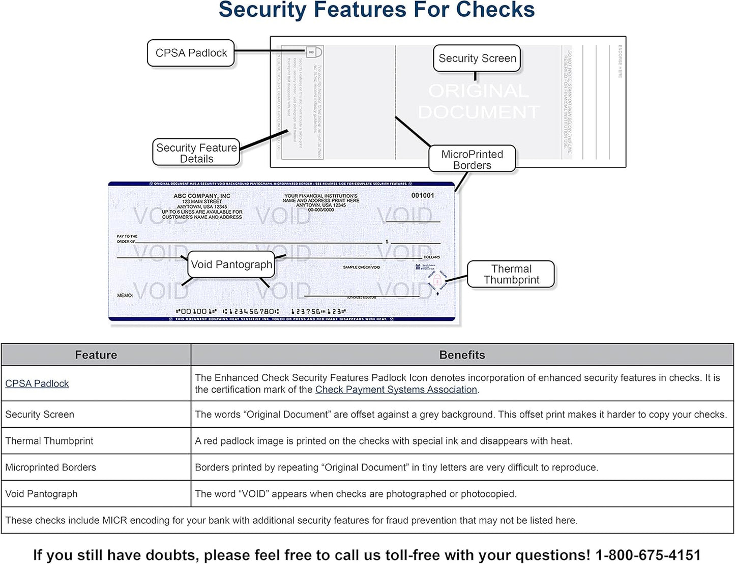Computer Checks on Top - Custom Laser Business Checks Compatible with QB accounting software, Blue (100)