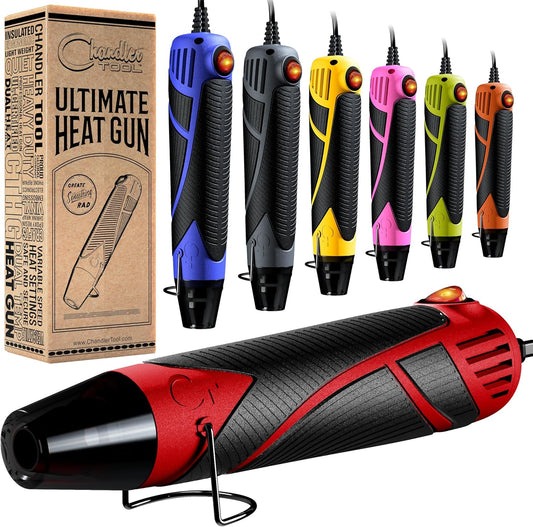 Heat Gun for Crafting, Mini Dual Temp Hot Air Gun Tool for Epoxy Resin, Shrink Wrapping, Vinyl Wrap, Embossing, Electronics, Candle Making, Sublimation, Phone Repair & DIY (Red/Black)