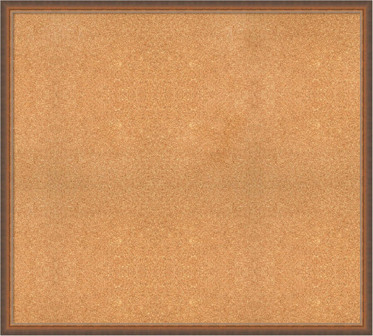 Amanti Art Natural Cork Board for Wall, 36x40 Vision Board with Bronze Frame, Oversize Corkboard Office Decor for Home Organization, Modern Corkboard Pinboard to Display Items for Home Organization