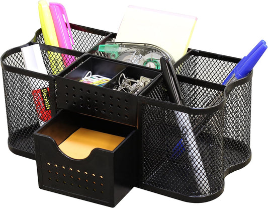 Deco Brothers Desk Organizers Pen Holder Office Caddy Storage, Black