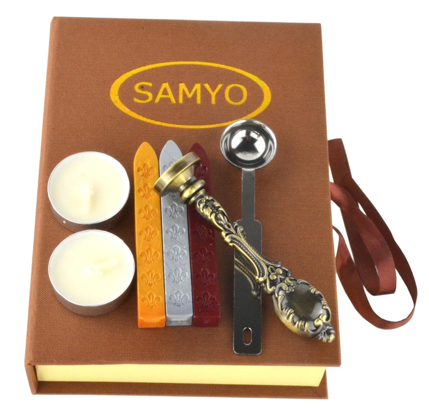 Samyo Creative Romantic Stamp Maker Classic Old-Fashioned Style Brass Color Wax Seal Sealing Stamp Vintage Antique Alphabet Initial Letter Set - (Letter N)