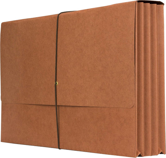 The File King Expanding File Wallet - Legal Size, 10 Redropes | USA Made | 3.5” Expandable File Folders | Redwell Folders Legal Size Wallets | Red Rope Expanding File Folder with Flap & Elastic Cord