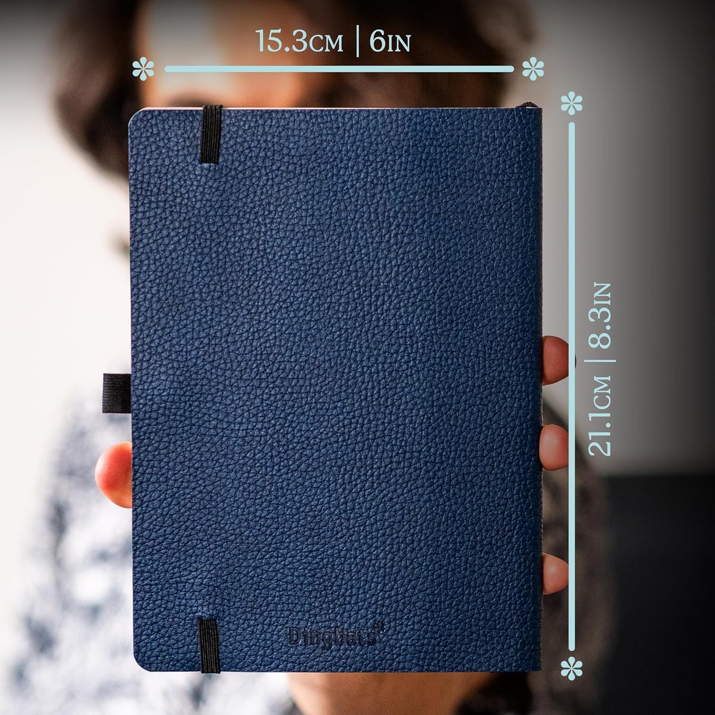 Dingbats A5+ Wildlife Notebook Journal Softcover, Cream 100gsm Ink-Proof Paper, 6 x 8.3 inches, 112 pages (Blue Whale, Dotted Format)