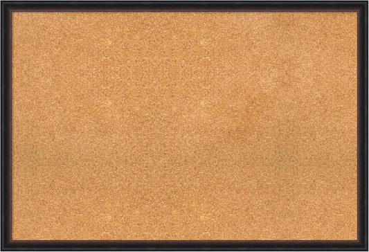 Amanti Art Natural Cork Board for Wall, 26x38 Vision Board with Black Wood Frame, Large Corkboard Office Decor for Home Organization, Casual Corkboard Pinboard to display items for home organization