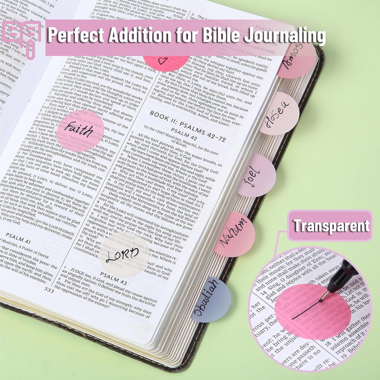 Mr. Pen- Transparent Sticky Note Set, 560Sheets, Colorful, Round Transparent Sticky Notes Set