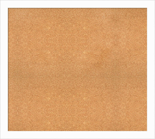 Amanti Art Natural Cork Board for Wall, 35x39 Vision Board with White Frame, X-Large Corkboard Office Decor for Home Organization, Casual Corkboard Pinboard to Display Items for Home Organization in