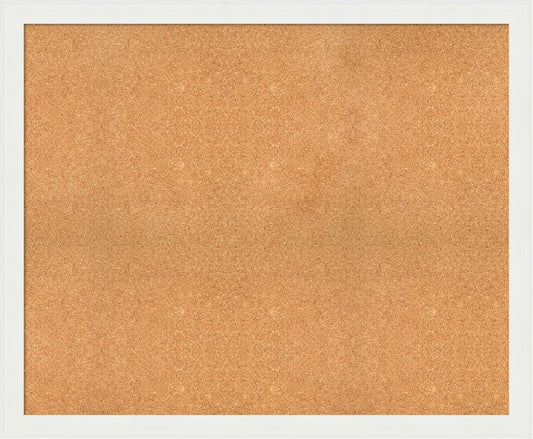 Amanti Art Natural Cork Board for Wall, 37x45 Vision Board with White Frame, Oversize Corkboard Office Decor for Home Organization, Casual Corkboard Pinboard to Display Items for Home Organization in