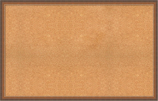 Amanti Art Natural Cork Board for Wall, 28x44 Vision Board with Bronze Frame, Oversize Corkboard Office Decor for Home Organization, Modern Corkboard Pinboard to Display Items for Home Organization