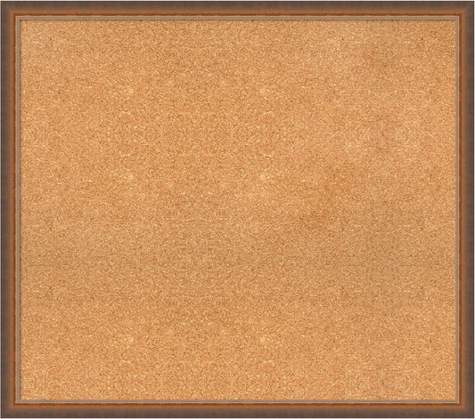 Amanti Art Natural Cork Board for Wall, 30x34 Vision Board with Bronze Frame, Large Corkboard Office Decor for Home Organization, Modern Corkboard Pinboard to Display Items for Home Organization in