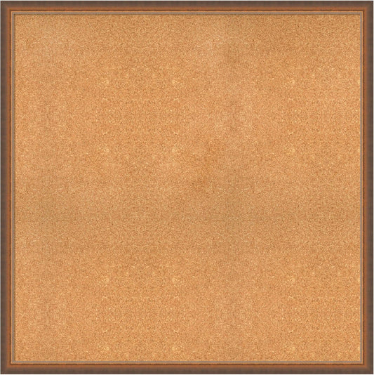 Amanti Art Natural Cork Board for Wall, 38x38 Vision Board with Bronze Frame, Oversize Corkboard Office Decor for Home Organization, Modern Corkboard Pinboard to Display Items for Home Organization