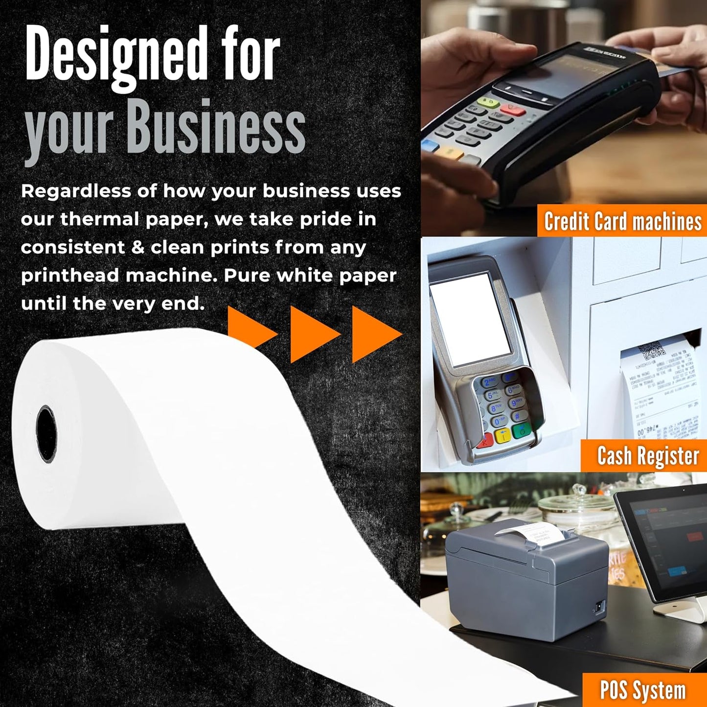 3 1/8 X 230 Thermal Paper Rolls (10 Rolls/Box) – BPA-Free Rolls for POS Systems, Cash Registers & Credit Card Machines