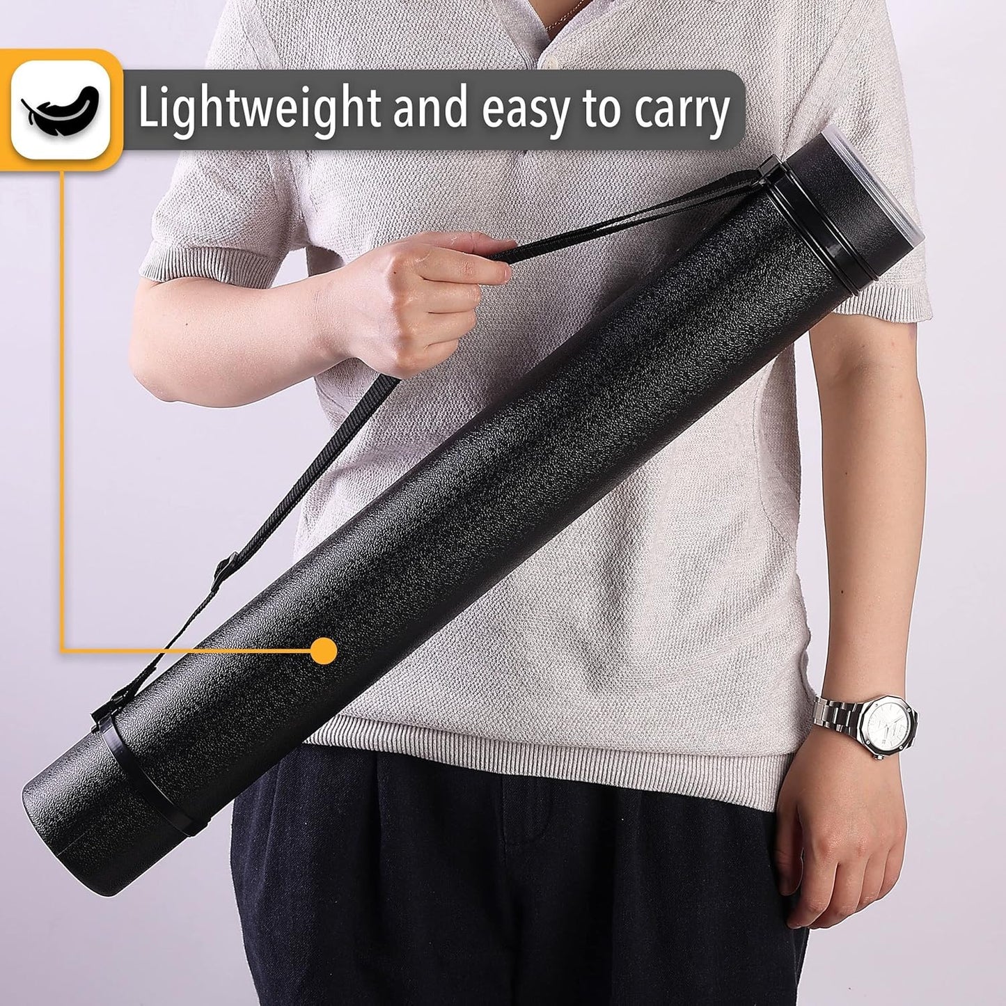 Mr. Pen- Poster Tube, 25" to 40", Extendable Poster Tube with Strap, Poster Carrying Case