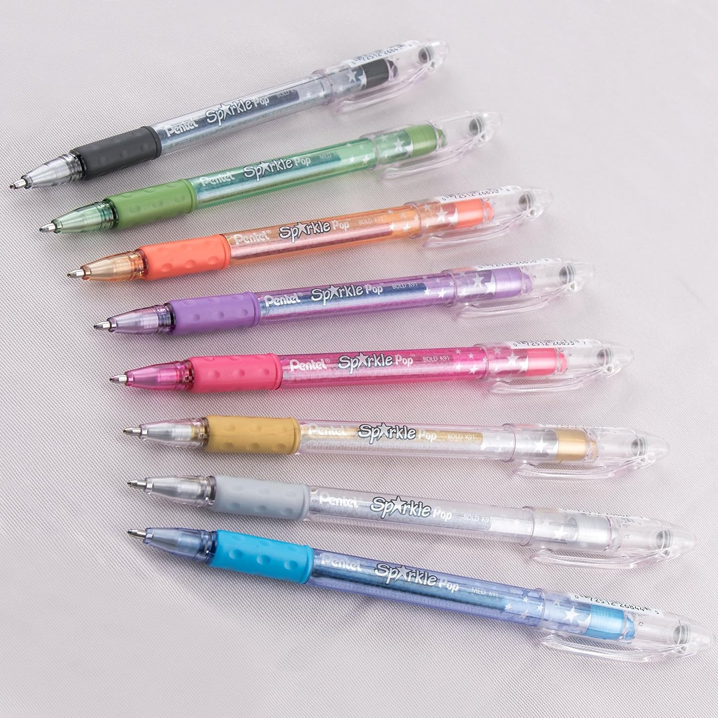 Pentel Arts Sparkle Pop Metallic Gel Pen, 1.0mm Bold Line, Gold & Silver Ink, 2 Count (Pack of 1) (K91PABPXZ)